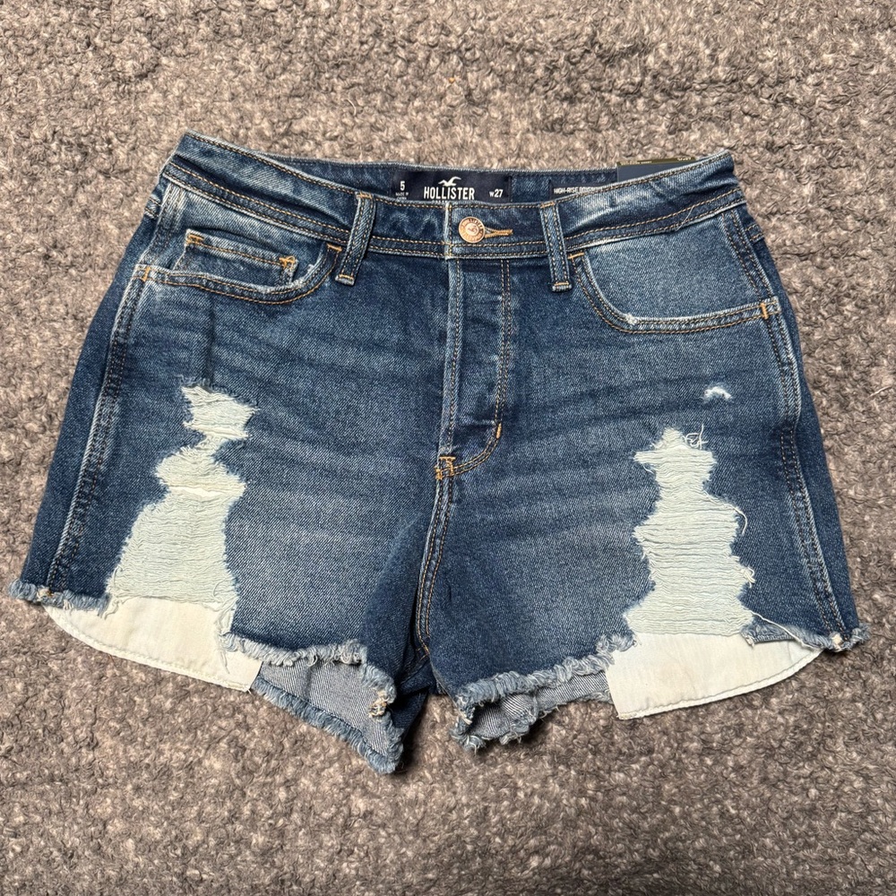 Hollister Women's Distressed Blue Jean Shorts NWT